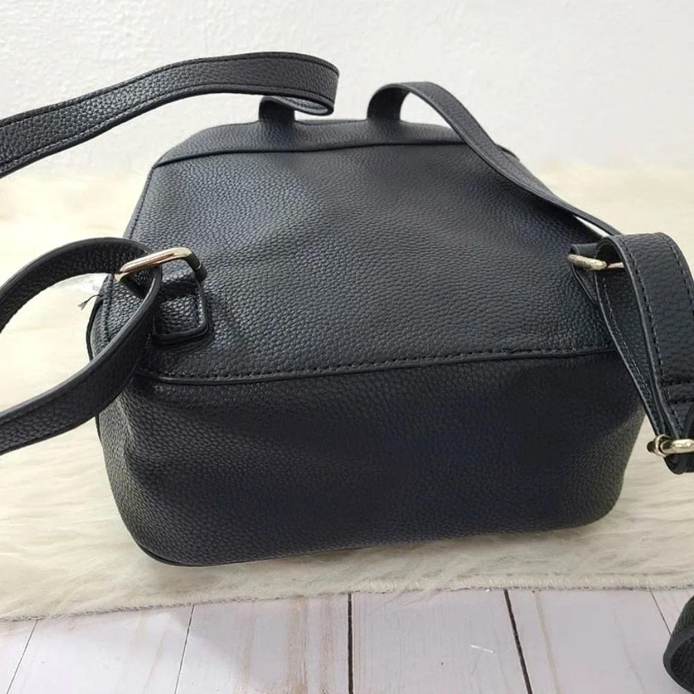 House of Harlow 1960 Black Textured Faux Leather Mini Backpack NWOT - Picture 7 of 10